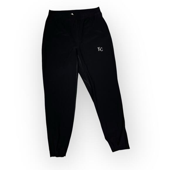 Lululemon Joggers Swishy Running Embroidered KC Black Size 8 Unlined Zip Pocket - Picture 1 of 10